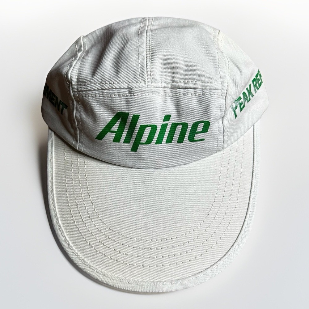 Vintage 90s Alpine Cigarettes Hat Cap White Long Bill 5-Panel Menthol Peak